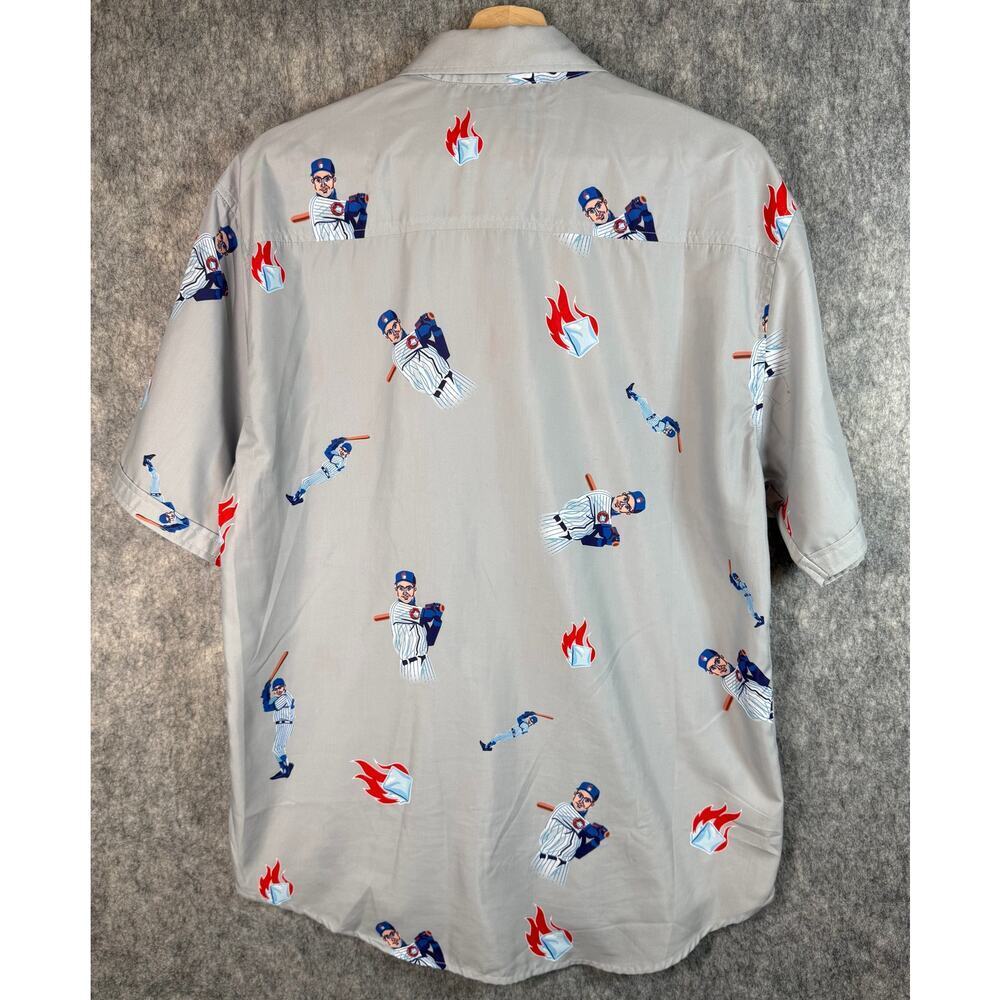 Rookie Of The Year x RSVLTS Gray Large Baseball Polyester Stretch Button Up - Picture 3 of 7